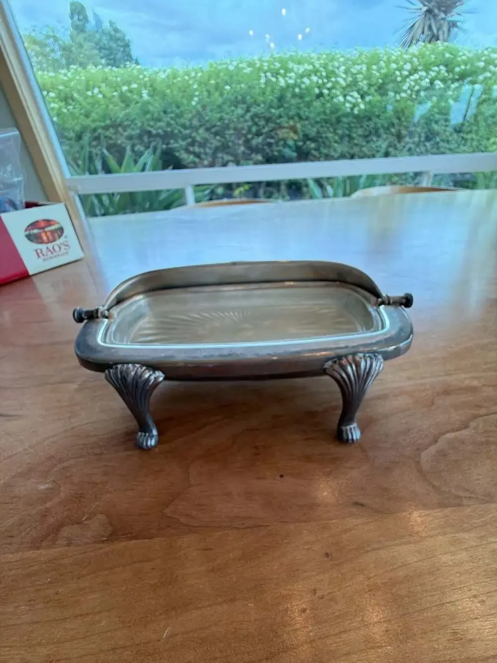 Towle Silverplate Roll-top Butter Dish with Claw Feet